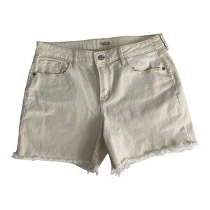 Old Navy Womens Shorts Adult Size 12 Ivory Denim Raw Hem Pockets Norm core